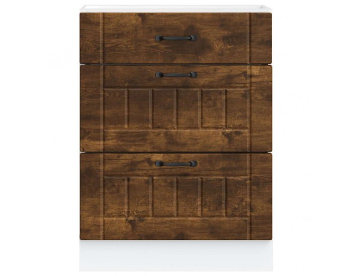 Sonata H Кухненски шкаф Lucca, опушен дъб, инженерно дърво