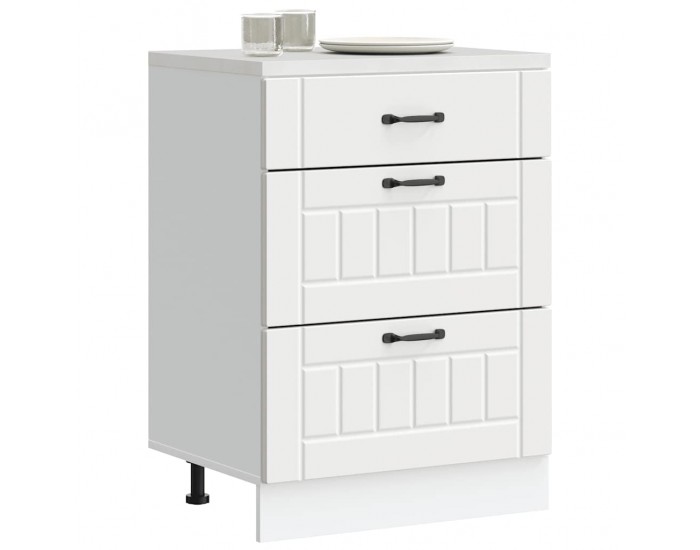 Sonata H Кухненски шкаф Lucca Бяла инженерна дървесина