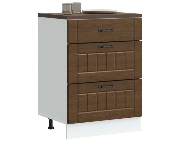 Sonata H Кухненски шкаф Lucca, кафяв дъб, инженерна дървесина