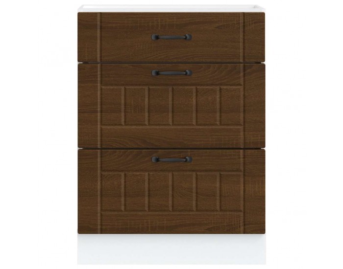 Sonata H Кухненски шкаф Lucca, кафяв дъб, инженерна дървесина