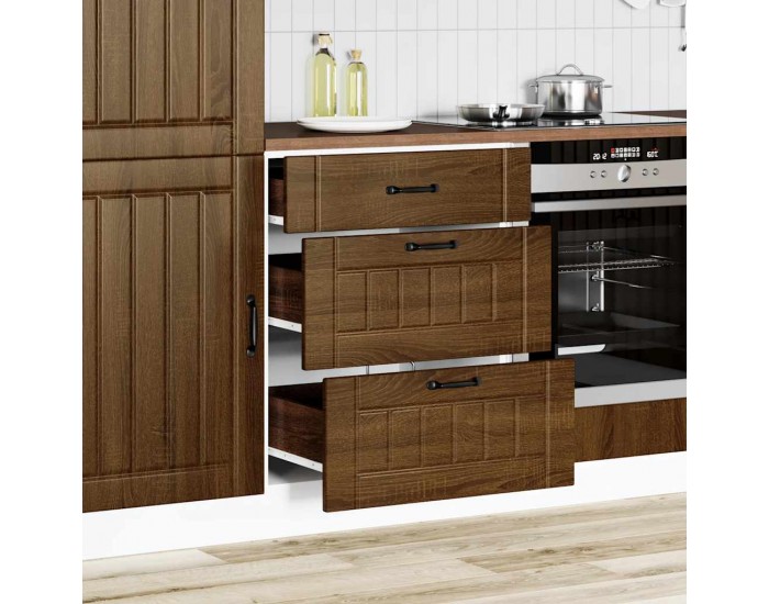 Sonata H Кухненски шкаф Lucca, кафяв дъб, инженерна дървесина