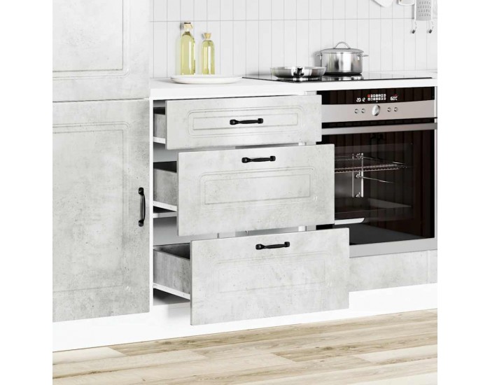 Sonata H Кухненски шкаф, Kalmar, бетонно сив, инженерно дърво