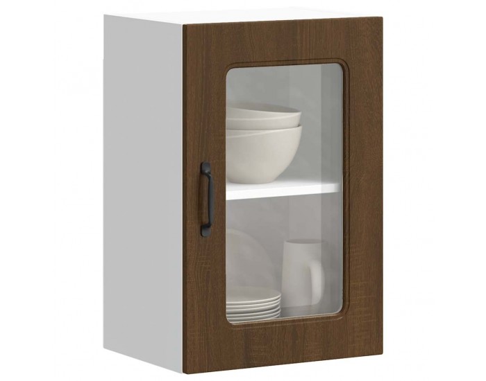 Sonata H Кухненски стенен шкаф с стъклена врата, Kalmar, инженерно дърво