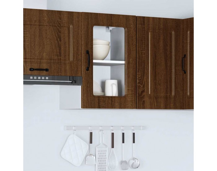 Sonata H Кухненски стенен шкаф с стъклена врата, Kalmar, инженерно дърво
