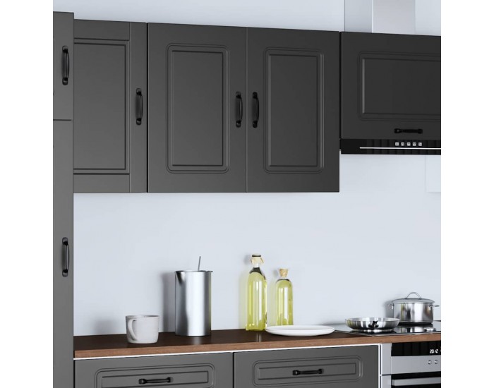 Sonata H Кухненски стенен шкаф, Kalmar, черен, инженерно дърво