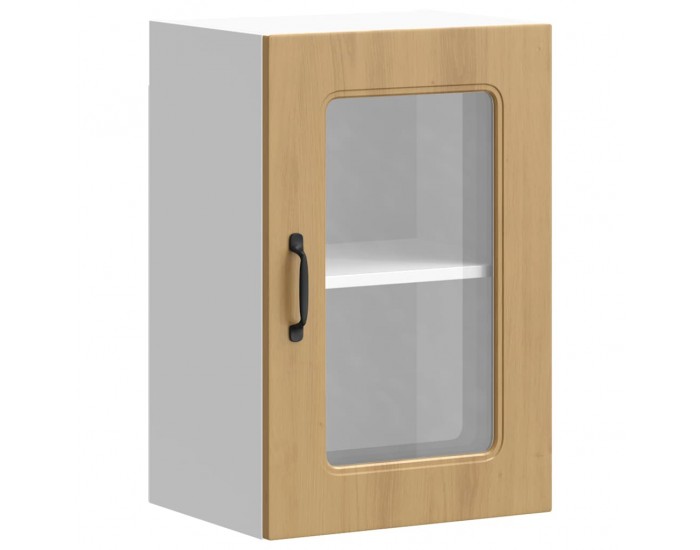 Sonata H Кухненски стенен шкаф със стъклена врата Kalmar от дъб Artisan, инженерна дървесина