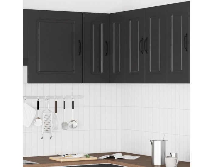 Sonata H Кухненски стенен ъглов шкаф, Kalmar, черен, инженерно дърво