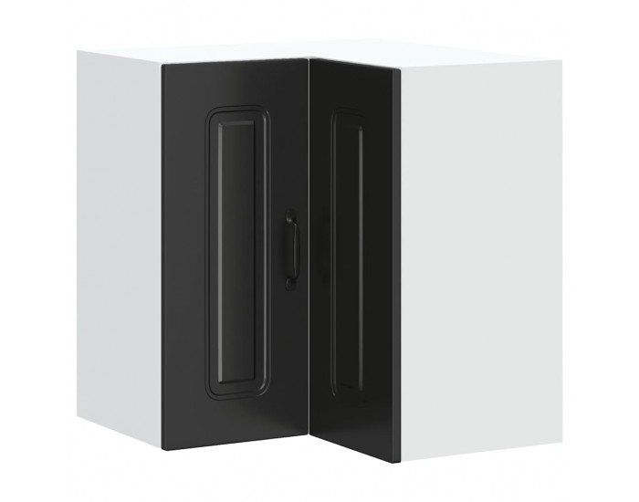 Sonata H Кухненски стенен ъглов шкаф, Kalmar, черен, инженерно дърво