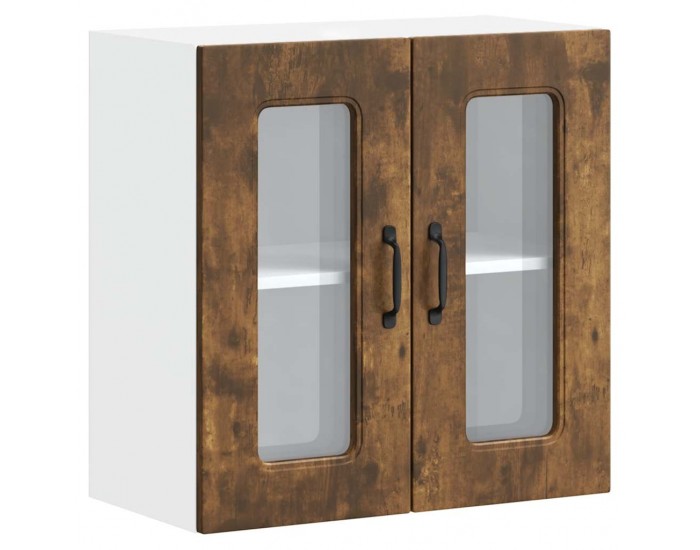 Sonata H Кухненски стенен шкаф със стъклена врата Kalmar опушен дъб, инженерна дървесина