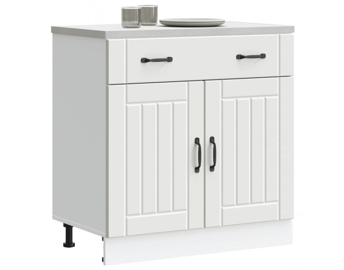 Sonata H Кухненски шкаф Lucca Бяла инженерна дървесина