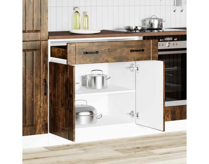 Sonata H Кухненски шкаф Lucca, опушен дъб, инженерно дърво