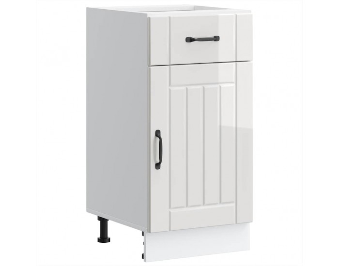 Sonata H Кухненски шкаф Lucca, бял гланц, инженерно дърв