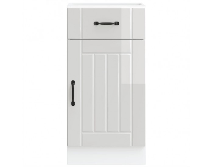 Sonata H Кухненски шкаф Lucca, бял гланц, инженерно дърв