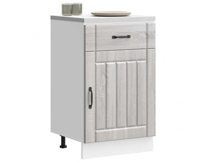 Sonata H Кухненски шкаф Lucca, сив сонома, инженерна дървесина