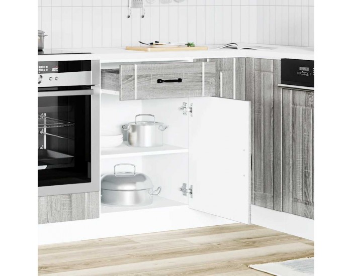 Sonata H Кухненски шкаф Lucca, сив сонома, инженерна дървесина