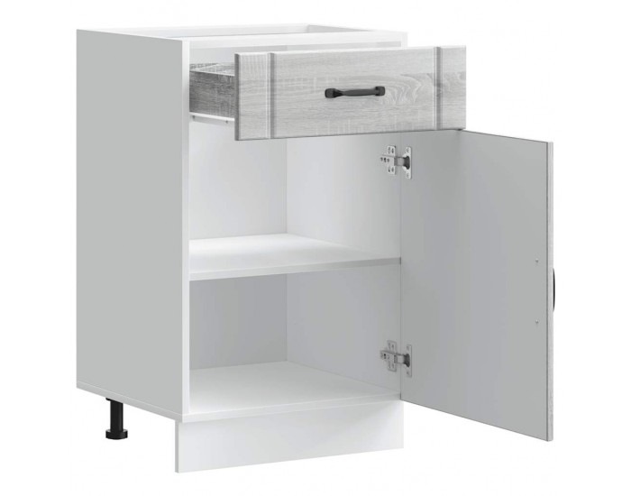 Sonata H Кухненски шкаф Lucca, сив сонома, инженерна дървесина