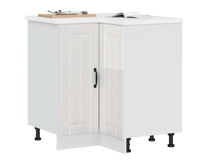 Sonata H Кухненски ъглов шкаф Lucca, бял гланц, инженерно дърв