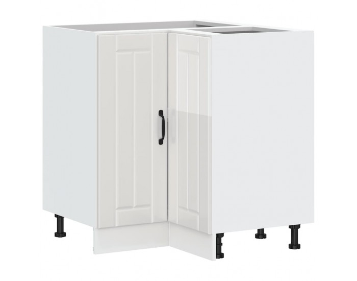 Sonata H Кухненски ъглов шкаф Lucca, бял гланц, инженерно дърв