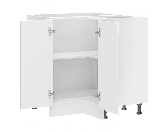 Sonata H Кухненски ъглов шкаф Lucca, бял гланц, инженерно дърв