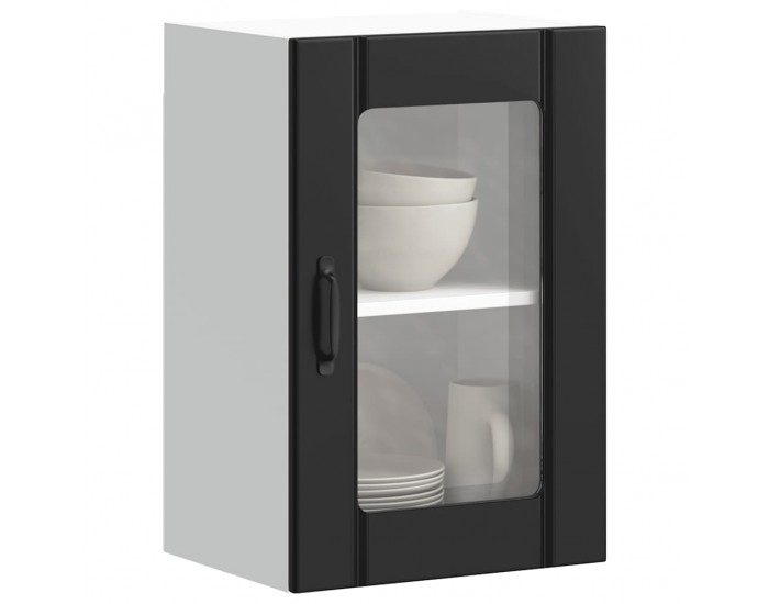 Sonata H Кухненски стенен шкаф със стъклена врата Lucca черен
