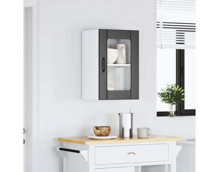 Sonata H Кухненски стенен шкаф със стъклена врата Lucca черен