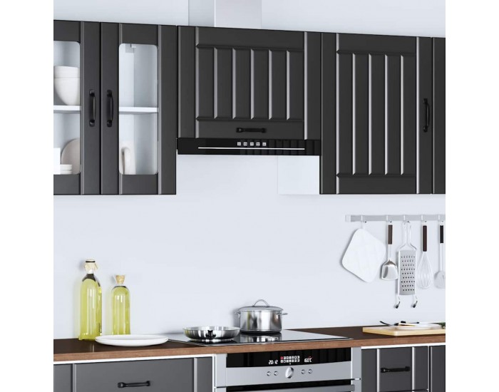 Sonata H Кухненски стенен шкаф Lucca, черен, инженерно дърво