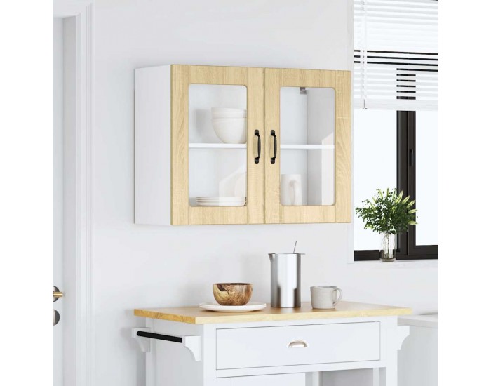 Sonata H Кухненски стенен шкаф със стъклена врата Lucca дъб сонома, инженерно дърво