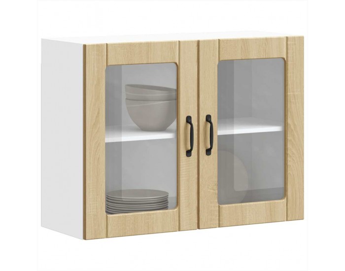 Sonata H Кухненски стенен шкаф със стъклена врата Lucca дъб сонома, инженерно дърво