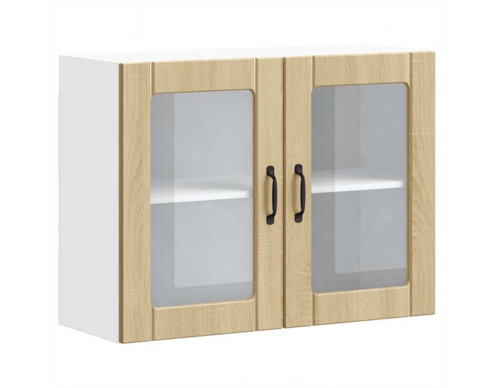 Sonata H Кухненски стенен шкаф със стъклена врата Lucca дъб сонома, инженерно дърво