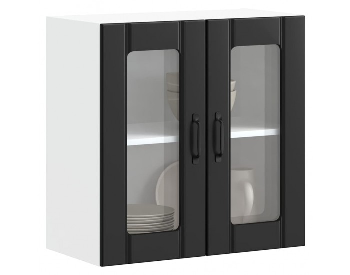 Sonata H Кухненски стенен шкаф със стъклена врата Lucca черен