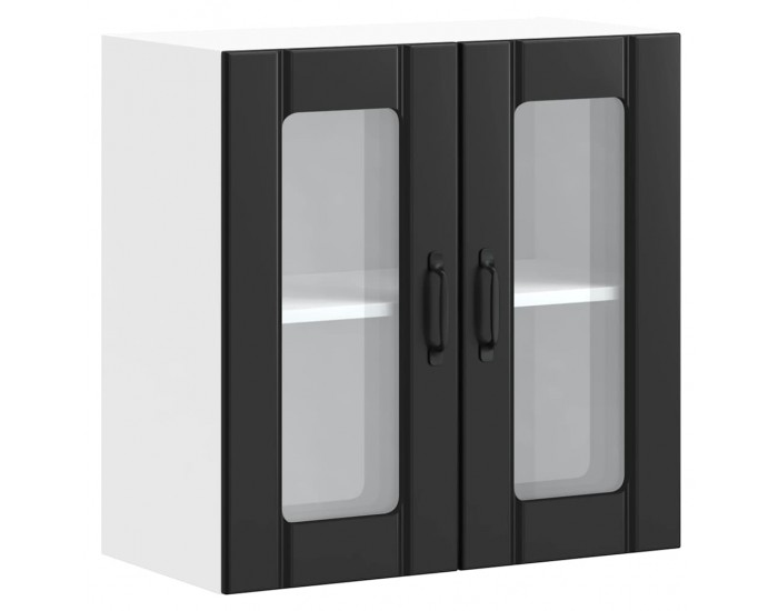 Sonata H Кухненски стенен шкаф със стъклена врата Lucca черен