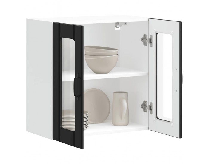 Sonata H Кухненски стенен шкаф със стъклена врата Lucca черен