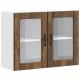 Sonata H Кухненски стенен шкаф със стъклена врата Lucca опушен дъб, инженерна дървесина