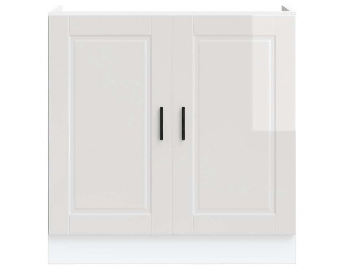Sonata H Шкаф за мивка, Porto, бял гланц, 80x46x81,5 см, инженерно дърво