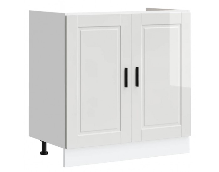 Sonata H Шкаф за мивка, Porto, бял гланц, 80x46x81,5 см, инженерно дърво