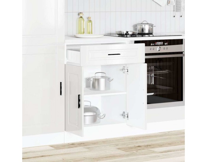 Sonata H Кухненски шкаф Porto, бял гланц, инженерно дърво