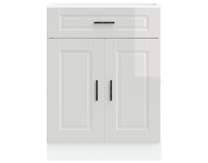 Sonata H Кухненски шкаф Porto, бял гланц, инженерно дърво