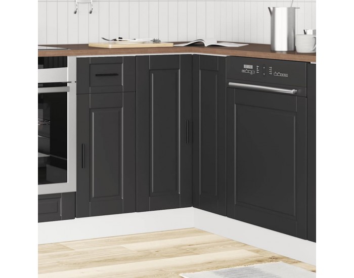 Sonata H Кухненски ъглов шкаф Porto, черен, инженерно дърво
