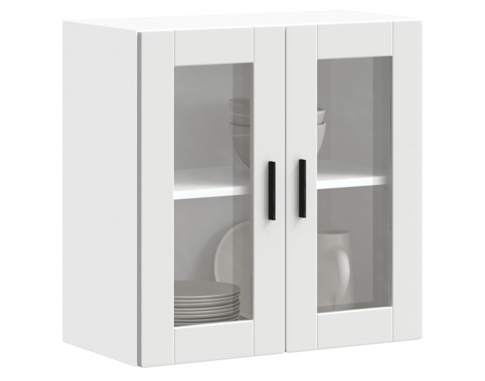 Sonata H Кухненски стенен шкаф със стъклена врата Porto бял