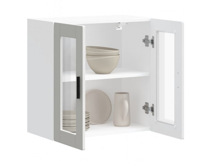 Sonata H Кухненски стенен шкаф със стъклена врата Porto бял