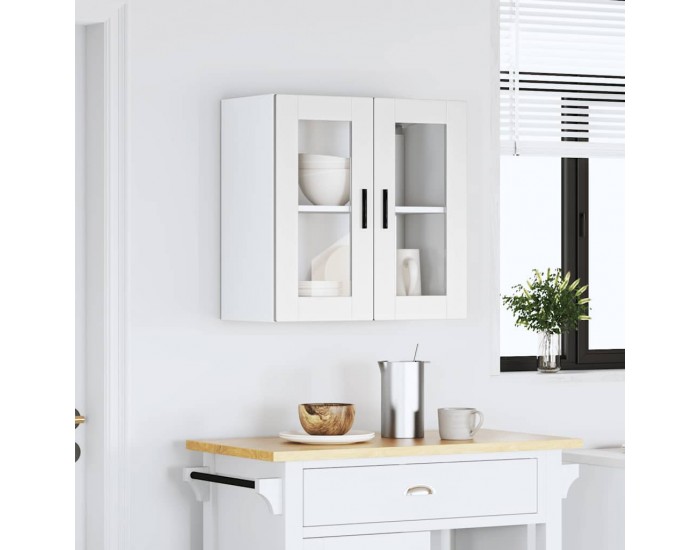 Sonata H Кухненски стенен шкаф със стъклена врата Porto бял