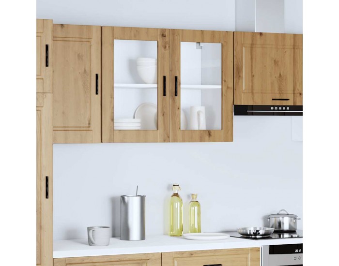 Sonata H Кухненски стенен шкаф със стъклена врата Porto дъб артизан