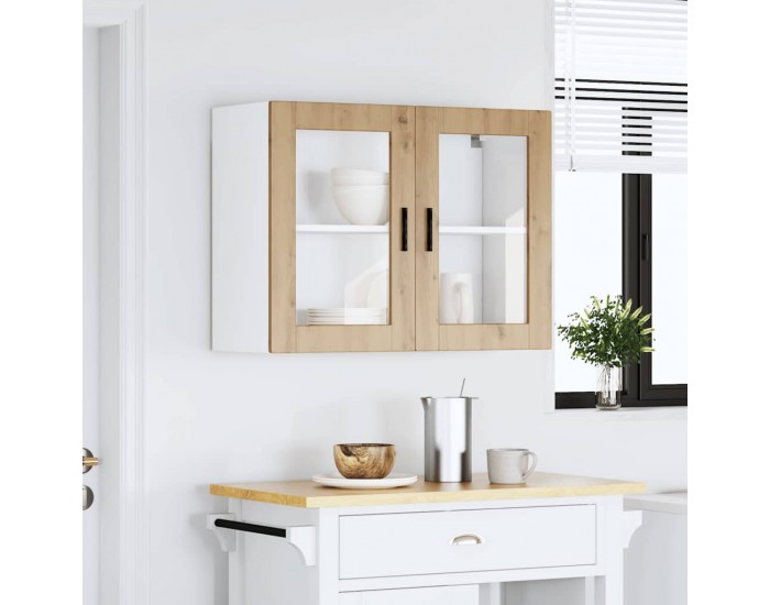Sonata H Кухненски стенен шкаф със стъклена врата Porto дъб артизан