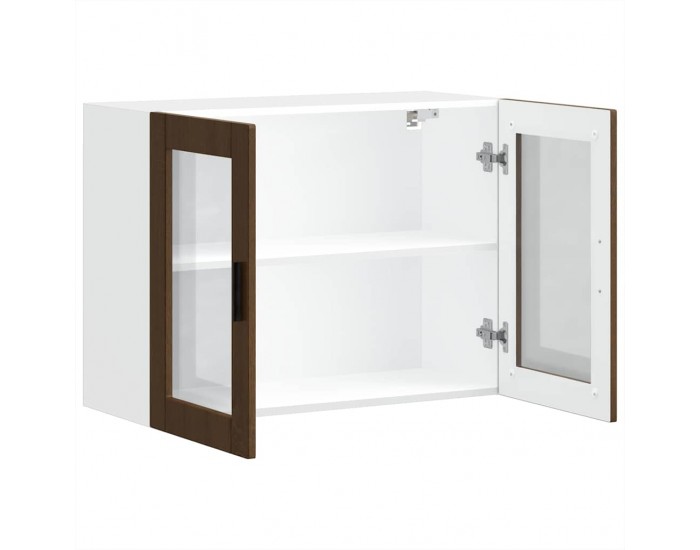 Sonata H Кухненски стенен шкаф със стъклена врата Porto кафяв дъб