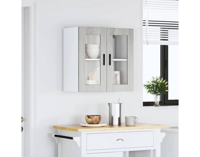 Sonata H Кухненски стенен шкаф със стъклена врата Porto сив сонома