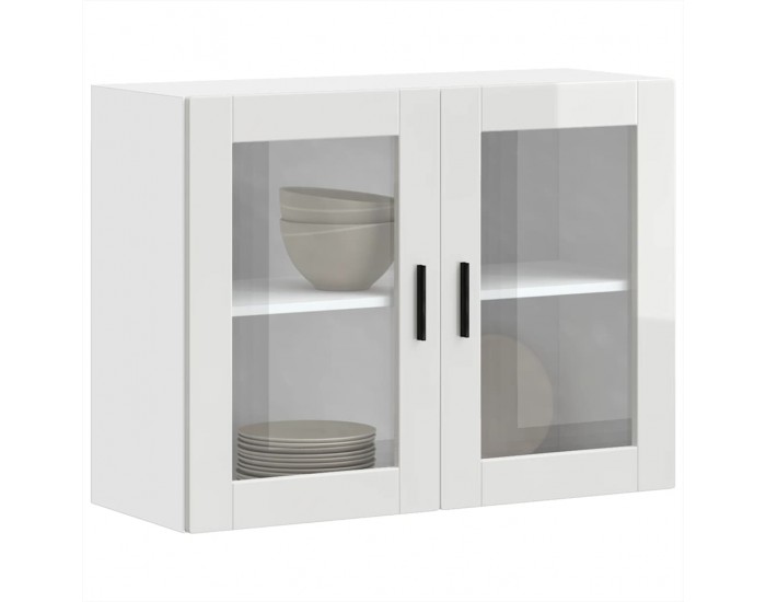 Sonata H Кухненски стенен шкаф със стъклена врата Porto бял гланц