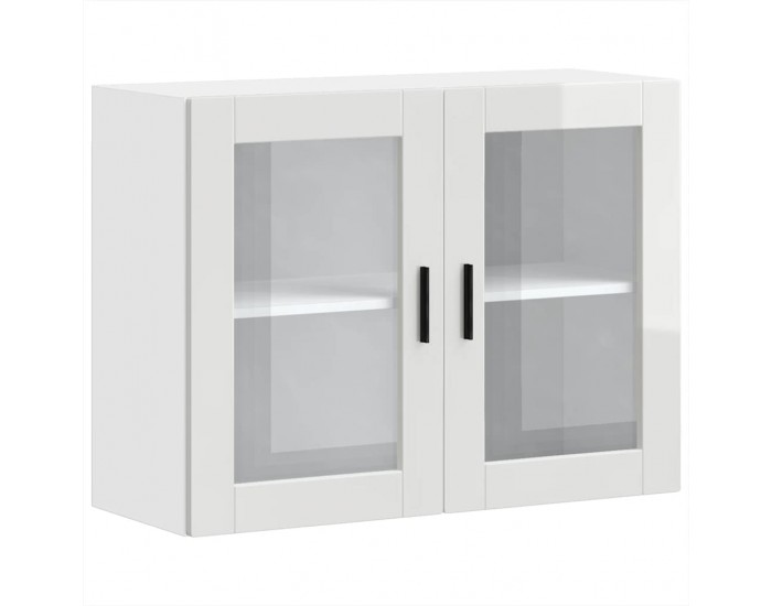 Sonata H Кухненски стенен шкаф със стъклена врата Porto бял гланц