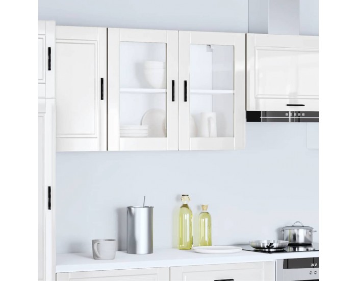 Sonata H Кухненски стенен шкаф със стъклена врата Porto бял гланц