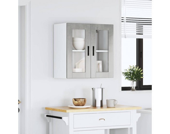 Sonata H Кухненски стенен шкаф със стъклена врата Porto бетонно сив