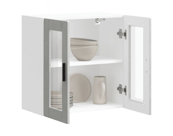 Sonata H Кухненски стенен шкаф със стъклена врата Porto бетонно сив